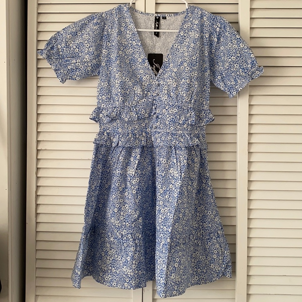 NWT Blue Floral Mini dress